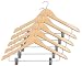 Closet Complete Wood Suit Hanger with Pant/Skirt Clips, Distressed Natural, Set of 5