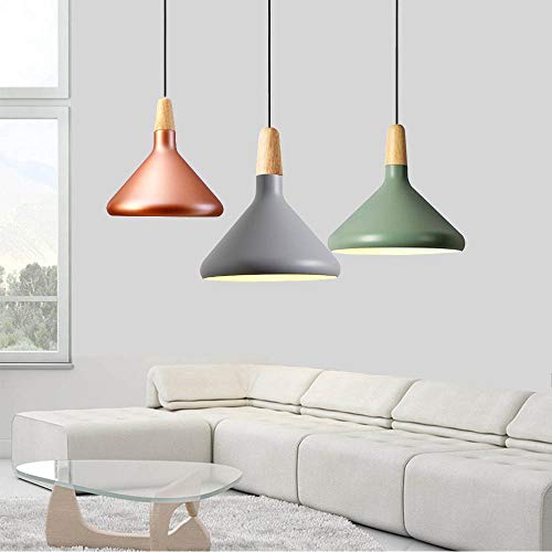 Iluminación de techo retro con aluminio LED y madera 2