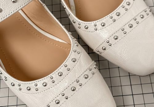 Solyinne Women's Mary Jane Flats Studded Comfortable Ballet Flat Round Toe Party Formal Wedding Shoes3