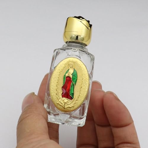 hiwhale Bouteilles d'eau bénite en verre émail coloré Christian Virgin Sculpture bouteille religieux 15ml d'eau bénite navires décor religieux