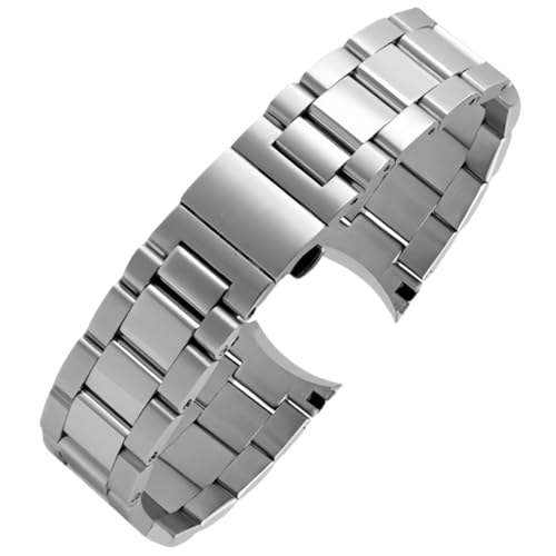 Bracelet en acier 316L solide et courbe de 20mm argent pour montre