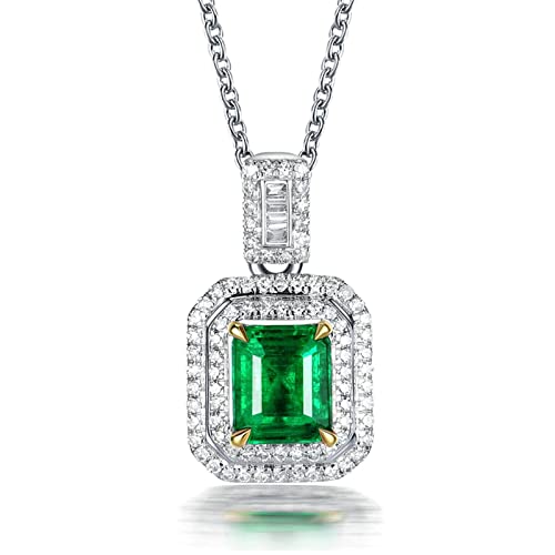 Collier chaîne émeraude or blanc 18 carats, le cadeau luxueux idéal pour une femme