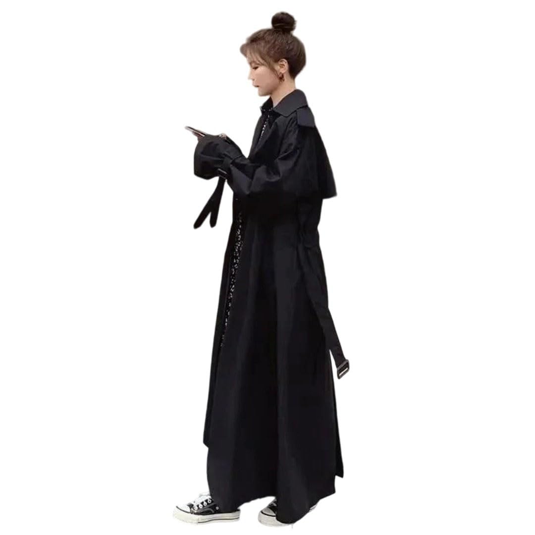 Women Trench Coat Korean Long Double Breasted Outerwear