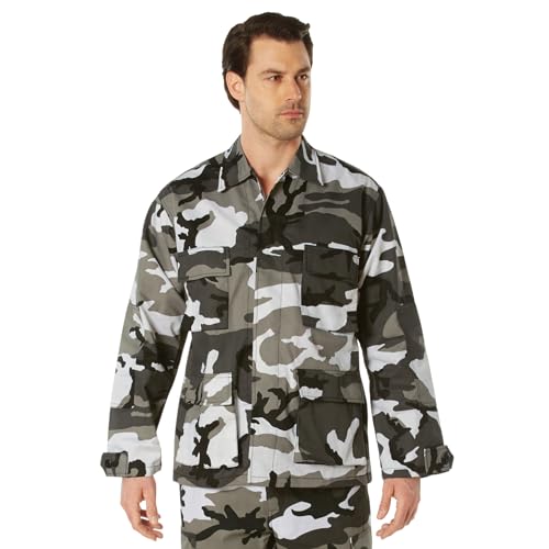 Image of Rothco BDU Uniform Shirt | Men's Long Sleeve Tactical Cargo Overshirt Utility Hunting Fishing Shacket Button Down Jacket with 4 Pockets