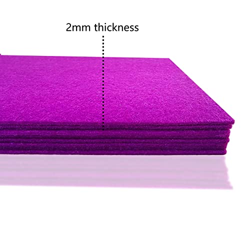 Image of Jtnohx Stiff Felt, 2mm Thick Felt Sheets for Crafts, 8 inchx12 inch Hard Felt Fabric Squares 8Pcs for DIY Projects (Purple)