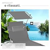 tectake® Set di 2 Lettini Prendisole Pieghevoli, 190 x 68 x 111cm - 7