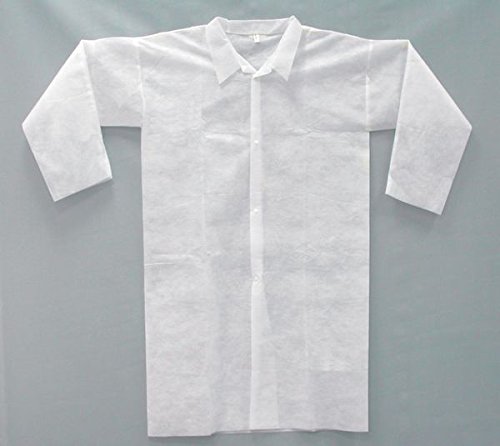 Bata Visita TNT Talla XLsin bolsillos Blanca desechable Pack 10 Unidades