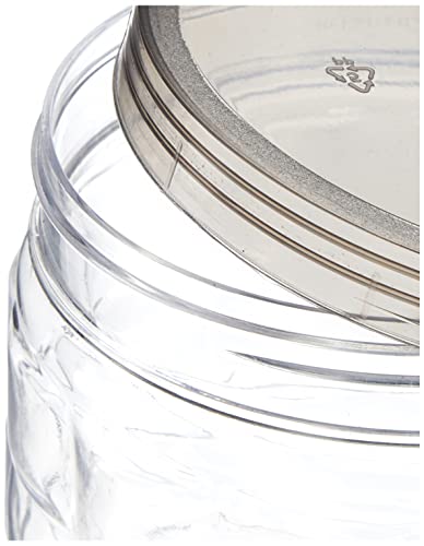 Image of Amazon Brand - Solimo Checkered Jar Container, Set of 18 (6 x 250 ml Each, 6 x 500 ml Each, 6 x 1000 ml Each), Black | Kitchen Organiser | BPA Free | Stackable
