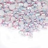 KIZAMI 1000-2000pcs/lote 3/4/5/6/8 mm de Perlas de imitación Media Redonda Perlas de álbumes de Recortes platales Bricolaje para Prenda/Caja de teléfono/uñas