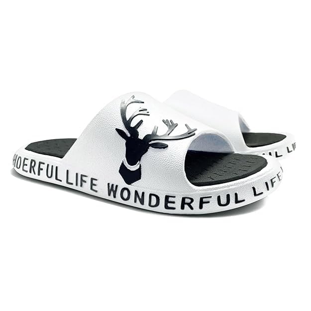 Men's & Boys' Slippers | Comfortable Lightweight Casual Slides | Deer Print Open Toe Sandals | Soft Sole Slip-On Footwear for Home, Travel & Daily Wear-picture-52