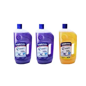 CLENGINE Triple Power Super Saver Pack Floor Cleaner Liquid 2 Levender And 1 Lime - 1 Litre (Pack of 3)