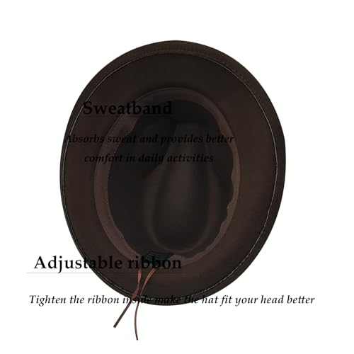 Image of Unisex Trilby Hats Classic Fedora Hats for Women Men Dress Hats Felt Short Brim Fedoras Hat Panama Hat with Band