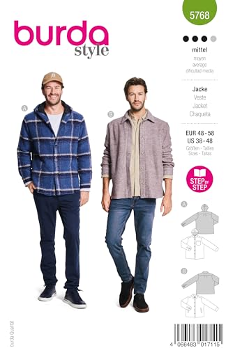 burda style Patron Hommes Veste doublée Taille EUR 48-58