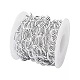 6,5 Fuß Aluminium-Panzerkettenglied, silberfarben, verdreht, ungeschweißt, 18 x 13 mm