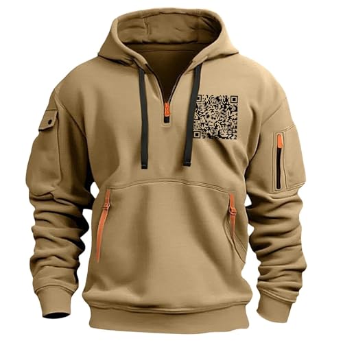 Tactical Hoodies for Men Big and Tall Fleece Sweatshirts Quarter Zip Up Hoodies Warm Hooded Sweatshirts with Pockets3