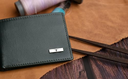 Image of URBAN FOREST Fred Aniline Green Leather Wallet for Men