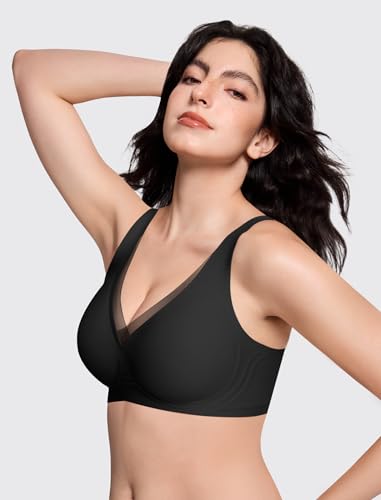 Image of LetsJoli Jelly Bras for Women Lace Deep V Wireless No Underwire Comfortable