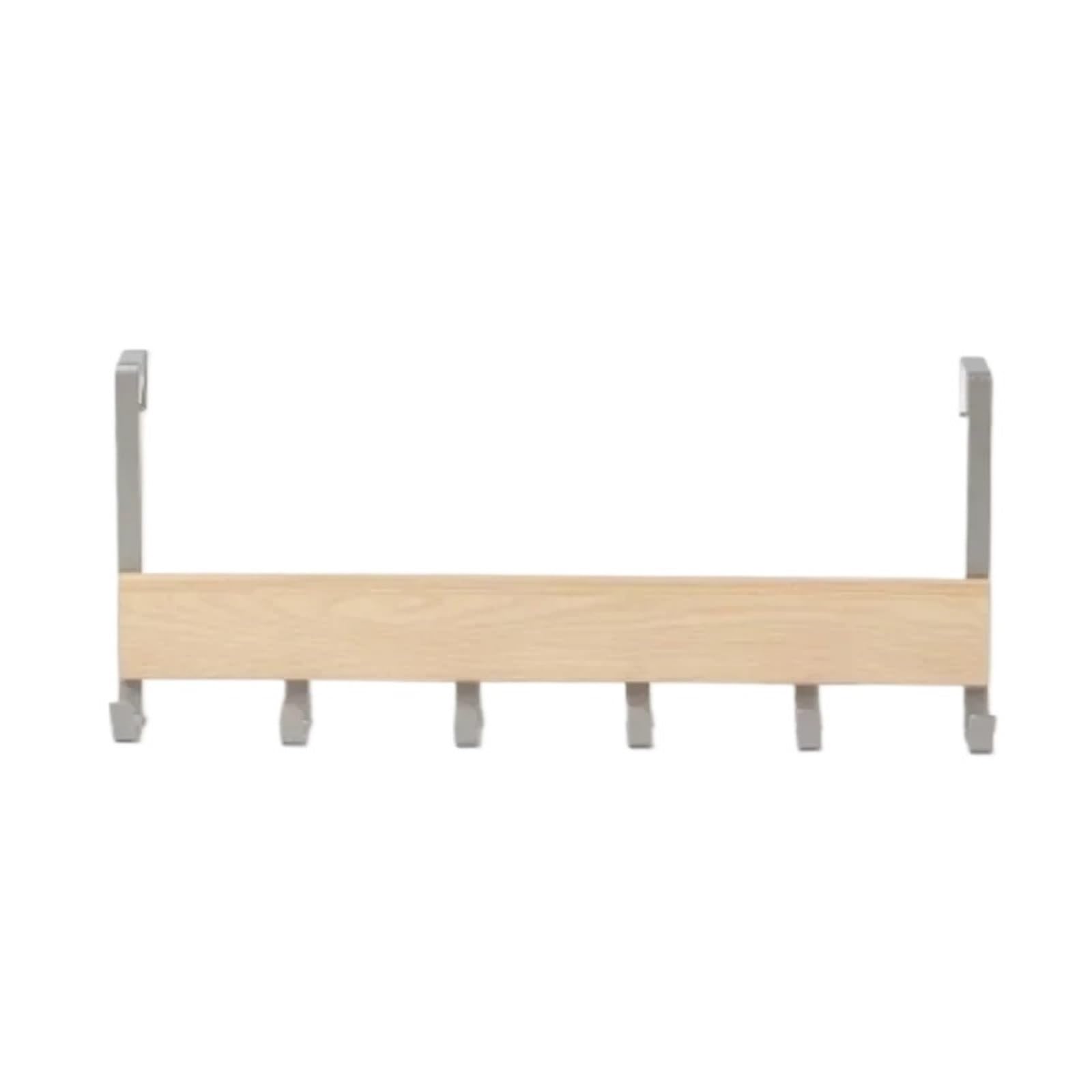 Gancho grande for colgar sobre la puerta con 6 ganchos de madera for mantener el espacio ordenado Para puertas