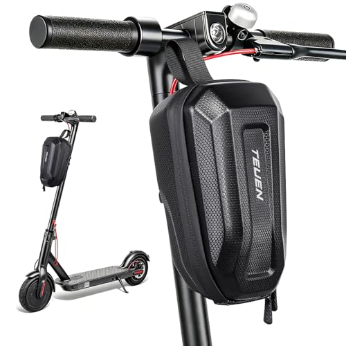 TEUEN Universal Scooter Bag Quick-Release Portable Electric Scooter Storage Bag 2L/3L Large Capacity EVA Hardshell Waterproof Front Handlebar Bag for Carrying Phone Wallet Keys and Charger Tools