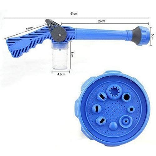 Image of Plastic 8 in 1 Turbo Water Spray Gun Ultra High Pressure Washer Gun with soap Dispenser Tank for Car Washing and Gardening Purpose (Multicolor)