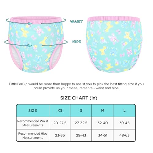 Image of Littleforbig Soft Silky Underwear Comfortable Washable Reusable Adult Training Pants - Full Print Baby Parade XS