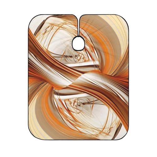 Capa para Corte de Pelo Abstract Naranja y Blanco Impermeable miniatura 6