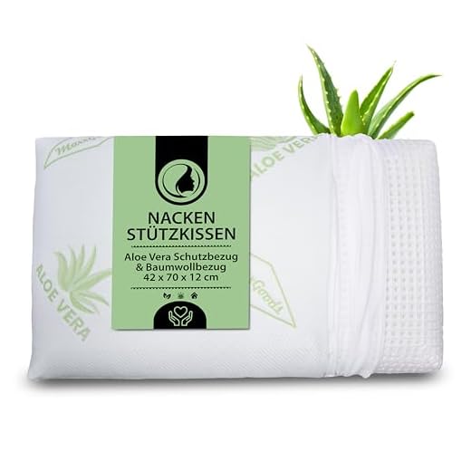 Deko Kissen 80x80 – Allergiker Kopfkissen 80x80 aus Mikrofaser – Dekokissen mit Füllung – Schlafkissen für jedes Schlafzimmer - Nicht Gesteppt 6 MaxxGoods - orthopädisches Nackenstützkissen mit Aloe Vera aus Visco-Gelschaum - 42cm x 70cm x 12cm - inkl. einem Innenbezug und 2X Schutzbezüge aus Aloe Vera