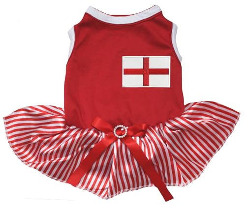 Robe pour chien drapeau Angleterre rouge à rayures taille M - 2