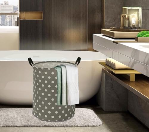 Huayee Storage Bin Laundry Hamper Clothes Basket Canvas Fabric Toy Box,Waterproof Coating Nursery Hamper With Handles,Gift Basket For Home,Office thumb #4