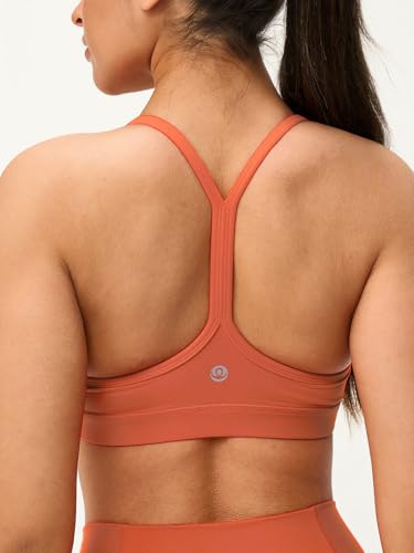 Image of Womens Y Back Padded Sports Bra Strappy U Neck Butter Soft Low Impact Workout Bras Yoga Pilates Walking