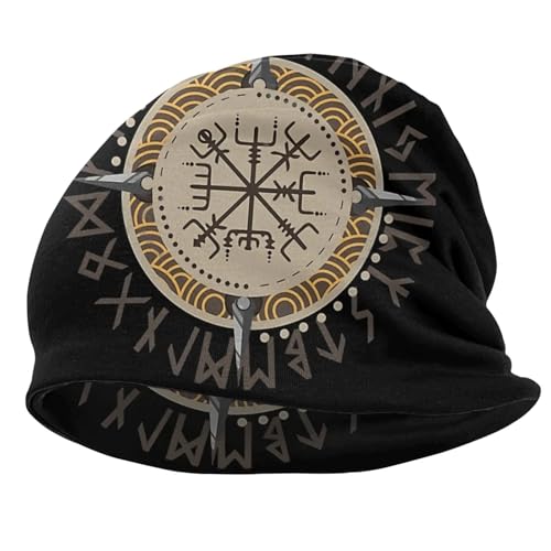 Bonnet tricoté chaud Vegvisir Viking avec isolation thermique douce et crâne 3D