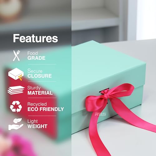 Image of RBS - Foldable Gift Box (23 X 16 X 10Cm) Decorative Gift Boxes For Packaging Empty Gift Packing Box Reusable Gift Boxes For Gifting Multipurpose Gift Box For Birthday Gifting (Blush Mint)