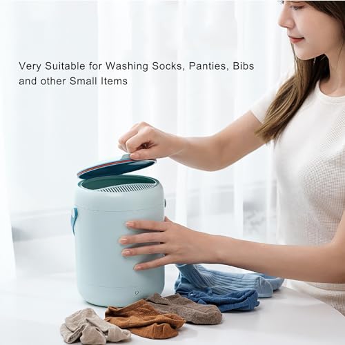 THAMBA Small Portable Washing Machine, Mini Washer Compact Machine Underwear or Small Items for Apartments, Camping, Travel Gift Choice (Color : White)