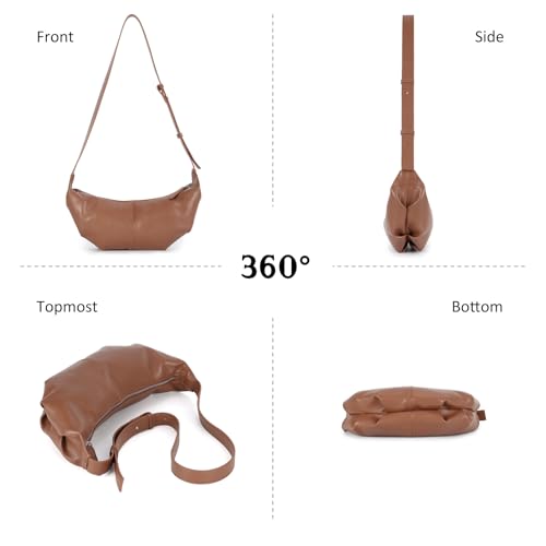 Emprier Crescent Crossbody Bag for Women PU Leather Dumpling Shoulder bag Trendy Hobo Purse4