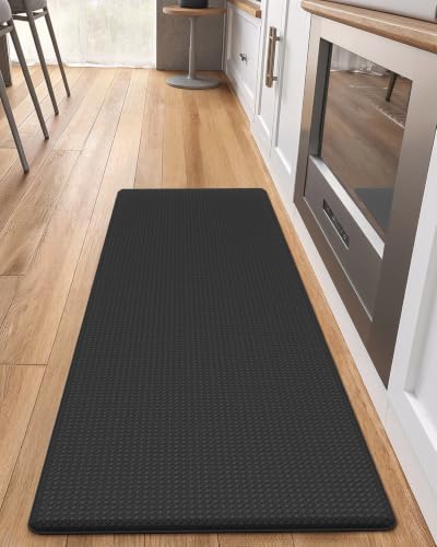COLOR&GEOMETRY Kitchen Floor Mat 44x150 cm Anti Fatigue Easy Clean Black