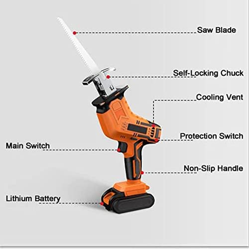 Electric Meat Bone Saw Machine - Commercial & Home Butcher's Hacksaw, Cordless Reciprocating Tool for Cutting Meat & Bones, Includes 1 Battery & 2 Saw Blades