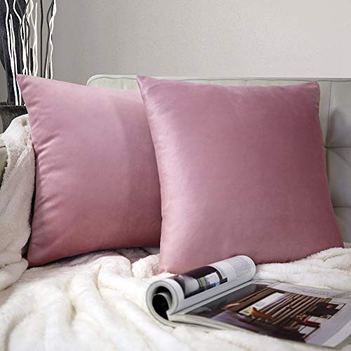 Barbons Kissenbezug 40x40 2er Set – Samt Dekokissenbezug weiche Kissenbezüge Kissenhülle mit Reißverschluss Kopfkissenbezug (40x40, Rose) Barbons Kissenbezug 40x40 2er Set – Samt Dekokissenbezug weiche Kissenbezüge Kissenhülle mit Reißverschluss Kopfkissenbezug (40x40, Rose)