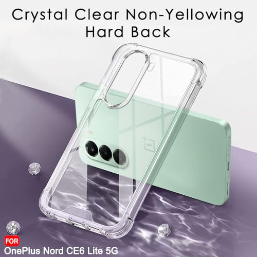 Image of TheGiftKart Crystal Clear Back Cover Case for OnePlus Nord CE 6 Lite 5G | 360 Degree Protection | Shock Proof Design | Transparent Cover Case for OnePlus Nord CE6 Lite (PC & TPU, Transparent Bumper)