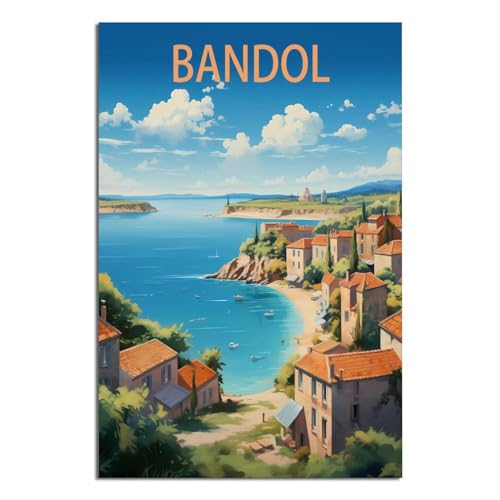 HYBFQXELL Bandol Poster vintage sur toile de France - Impression