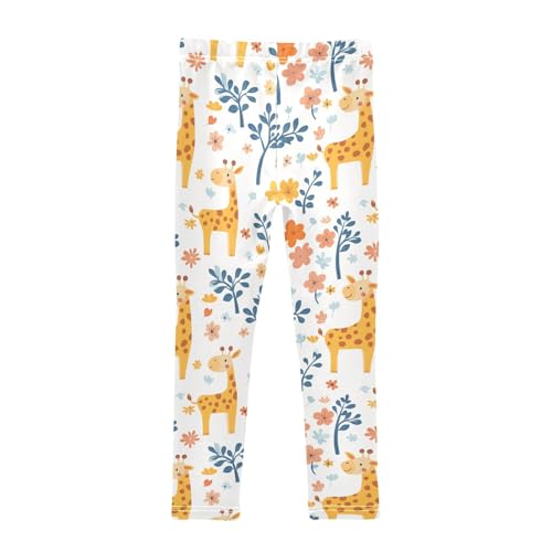 Giraffe Funny Floral Girls Casual Leggings for Kids Printed Long Pant Bottoms Stretch and Soft2