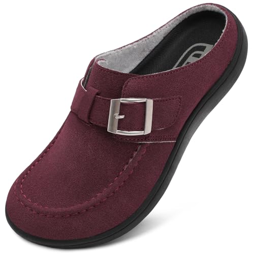 JOINFREE Wide Suede Clogs for Women