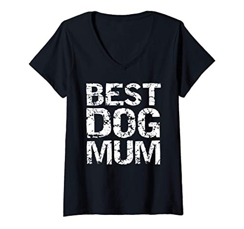 Donna Matching Dog Owner Gifts for Couples Women Gift Best Dog Mum Maglietta con Collo a V