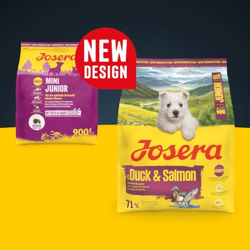 JOSERA MiniJunior (1 x 10 kg) | Mini Junior | Premium Trockenfutter für wachsende Hunde ab der 6. Woche | Ente & Lachs | Welpenfutter zur optimalen Entwicklung | weizenfrei | Hundefutter | 1er Pack