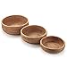 Round Rattan Fruit Baskets Woven Storage Bowls Key Holder Stackable for Shelf Kitchen Tabletop Natural Set of 3