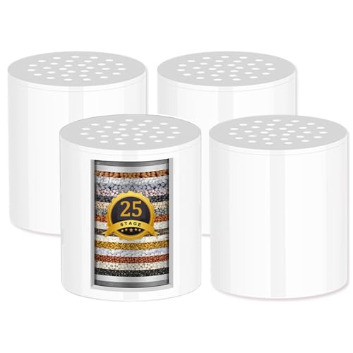 Listado de Cartuchos de filtrado para el agua que Puedes Comprar On-line. 42 Cartucho de Filtro de Ducha Universal de 25 Etapas, 4 Paquete Cartuchos de Reemplazo del Purificador de Agua, para Eliminar Cloro, Impurezas y Olores, Reduce el Agua Dura, Mejorar...