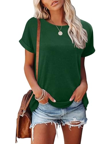 KISSMODA Summer Short Sleeve T Shirt Loose Fit Casual Dressy Women Top 2025 Trendy Ladies Fashion Blouses(S-3XL)