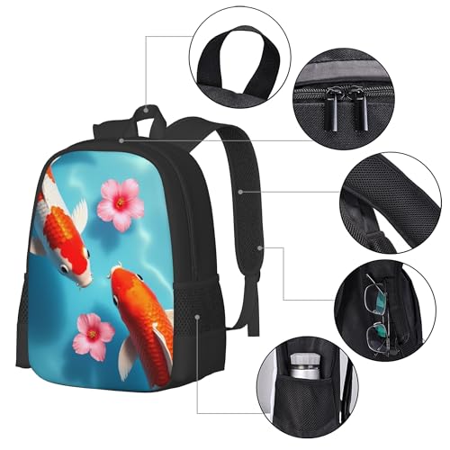 Backpack Travel Backpack For Women Men Two Koi Fish Swimming In A Pool Classic Shoulders Backpack Daypack4