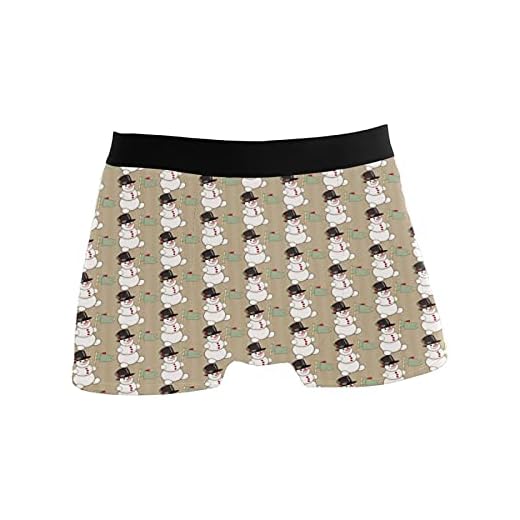 Boxershorts för män kalsonger rolig jul snögubbe monterade underkläder stretch andas 1-pack, En färg, L
