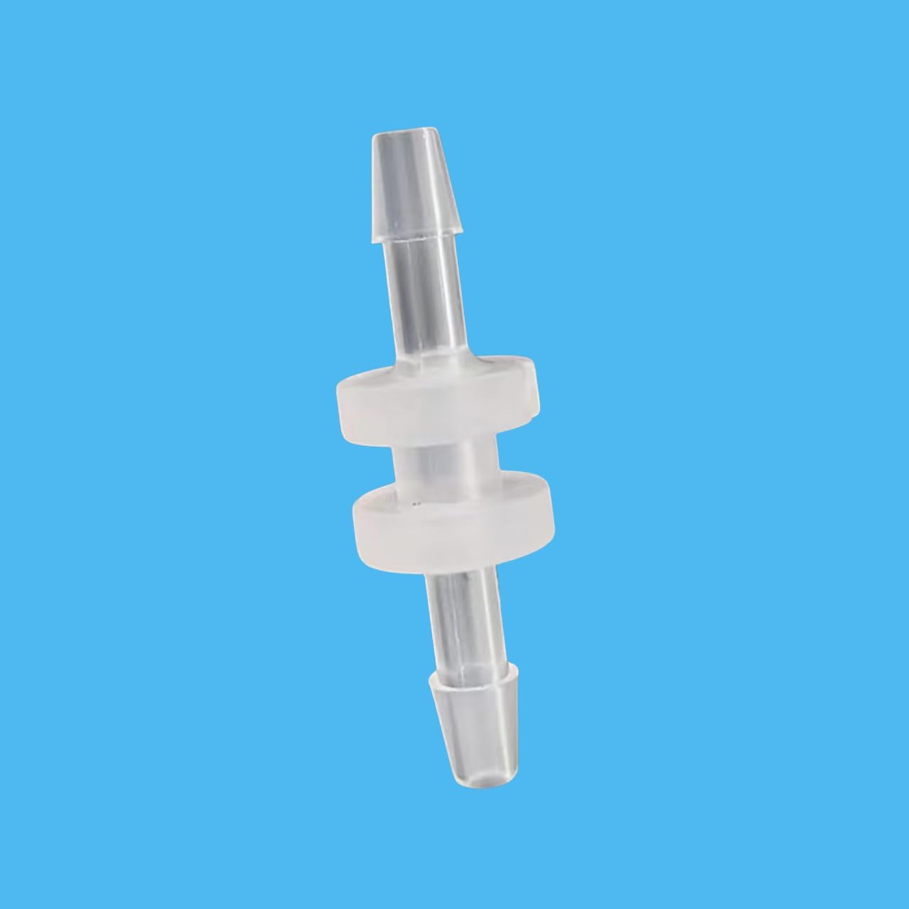 50-Pack Clear PP Reusable plastic Equal Straight Barb Connectors for Laboratory, Food Machinery, and Biochemical Applications(1.6mm 1/16inch)