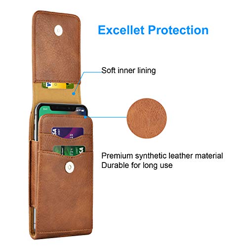 Takfox Phone Holster For Samsung Galaxy S23 Ultra S22 Plus S21 Fe S20 S10 A04S A03S A14 A13 A12 A42 A32 A53 A23 5G A14,Note 20/10/9 J7 Leather Cell Phone Belt Clip Holster Carrying Pouch Holder,Brown #TOP3